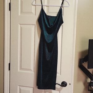 Green Velour Evening Dress